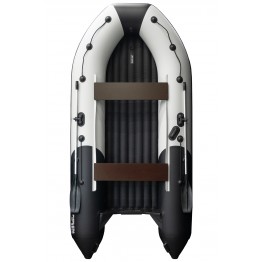 Надувная 4-местная ПВХ лодка Ривьера Компакт 3600 НДНД (светло-серый/черный)